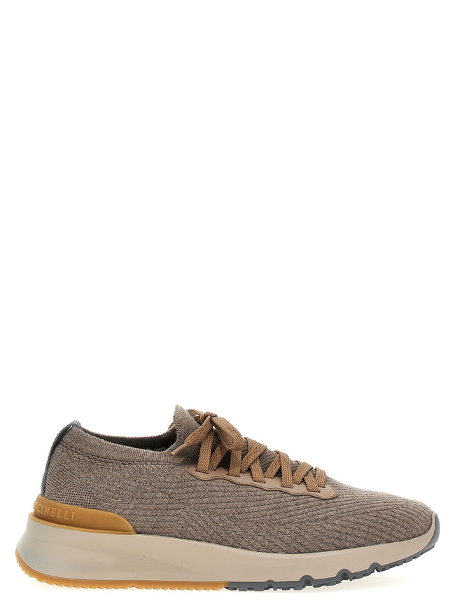 Brunello Cucinelli graue Low-Top-Sneaker aus Wolle