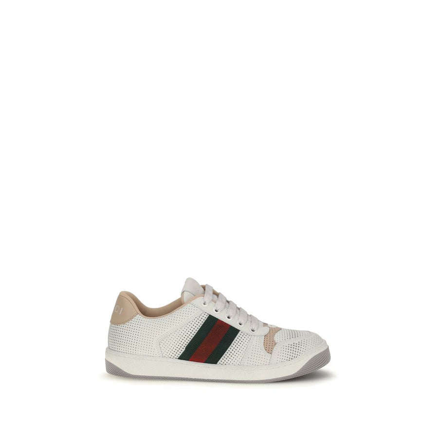 Gucci White Calfskin Bos Taurus Athletic Sneakers