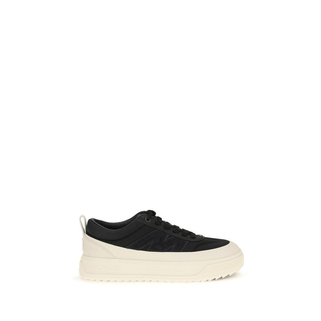 Moncler Schwarze Bos Taurus Kalbsleder Sneaker