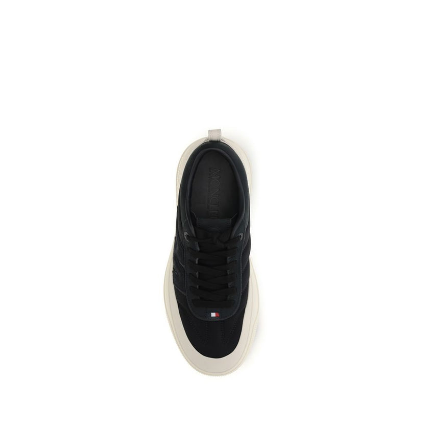 Moncler Schwarze Bos Taurus Kalbsleder Sneaker