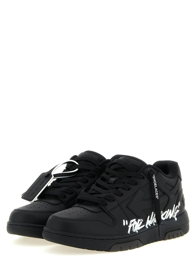 Off-White Bicolor Low-Top-Sneaker aus Kalbsleder