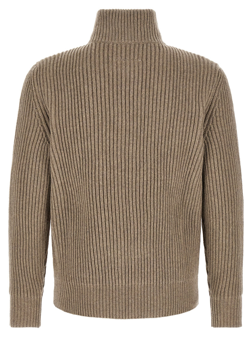 MM6 Maison Margiela Beige Wollmantel Lang