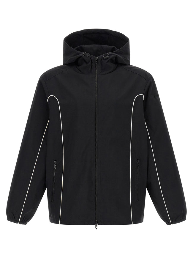 Diesel Schwarze Polyamid-Shell-Jacke