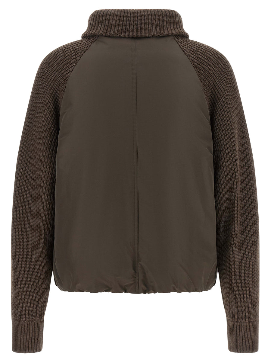 Brunello Cucinelli Braune Baumwolljacke in voller Länge