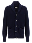 Brunello Cucinelli Blauer Baumwollcardigan