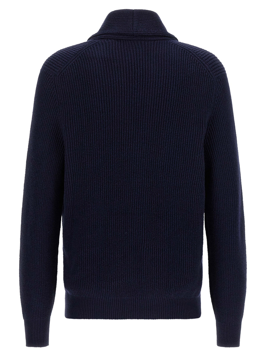 Brunello Cucinelli Blue Cotton Cardigan