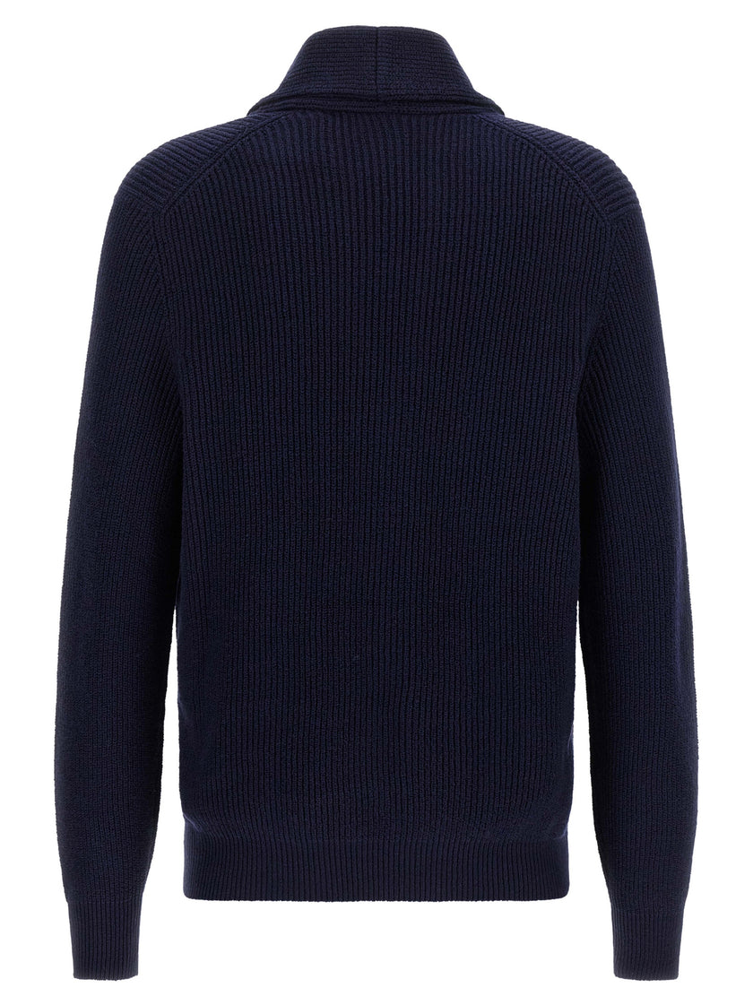 Brunello Cucinelli Blauer Baumwollcardigan