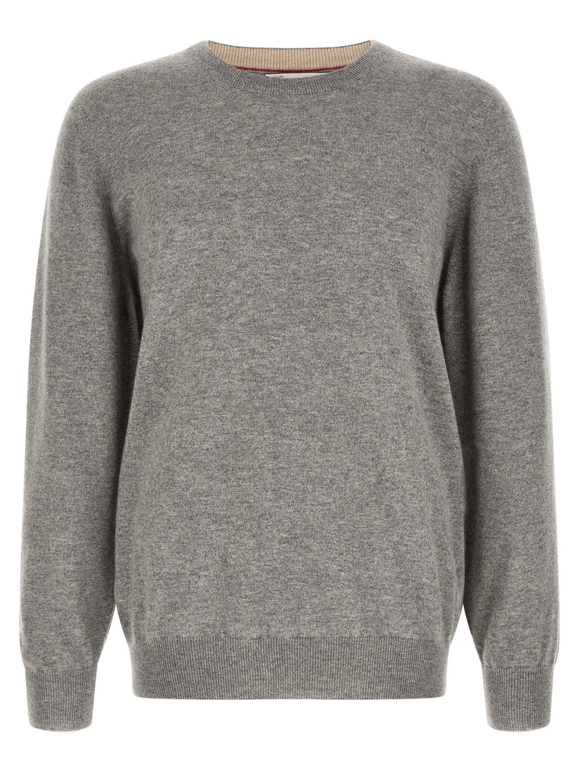 Brunello Cucinelli Grauer Kaschmir-Strickjacke