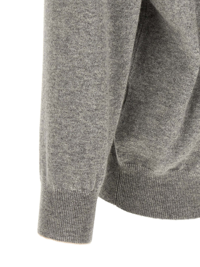 Brunello Cucinelli Grauer Kaschmir-Strickjacke