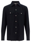 Brunello Cucinelli Bluse aus blauer Schurwolle