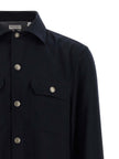 Brunello Cucinelli Bluse aus blauer Schurwolle