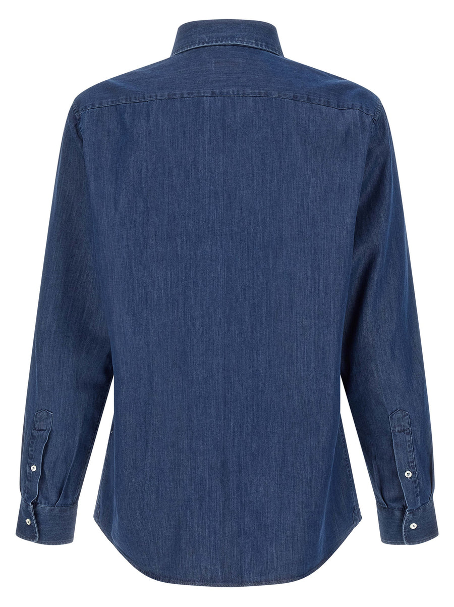Brunello Cucinelli Blaue Baumwollbluse