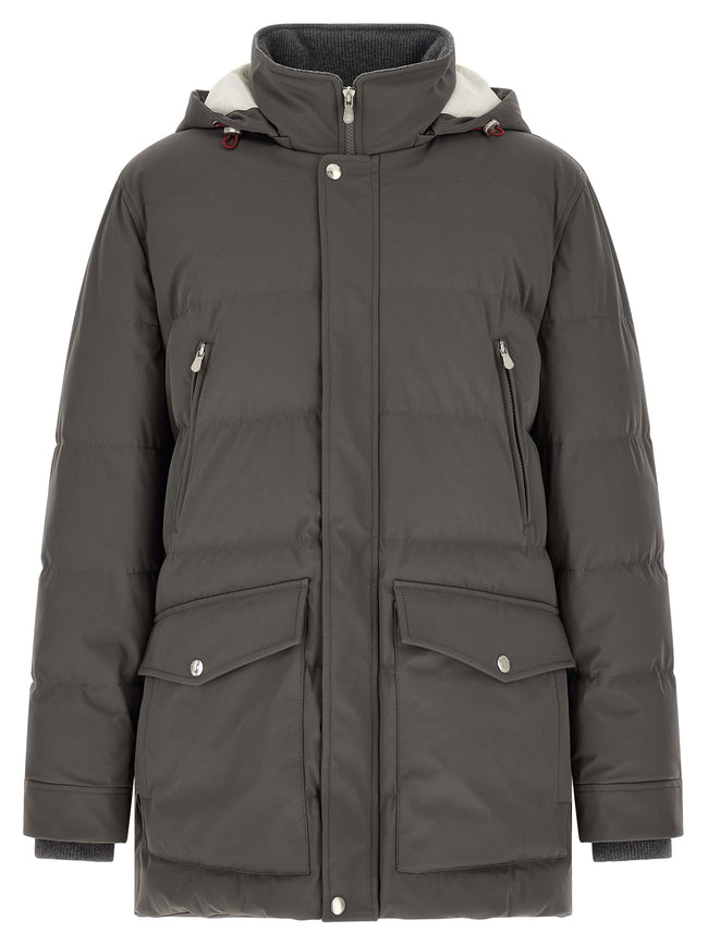 Brunello Cucinelli grauer Polyamid-Parka