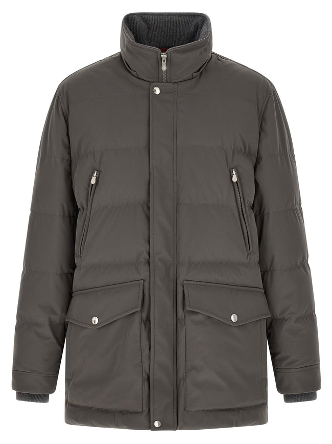 Brunello Cucinelli grauer Polyamid-Parka