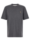 Brunello Cucinelli Graues Baumwoll-T-Shirt