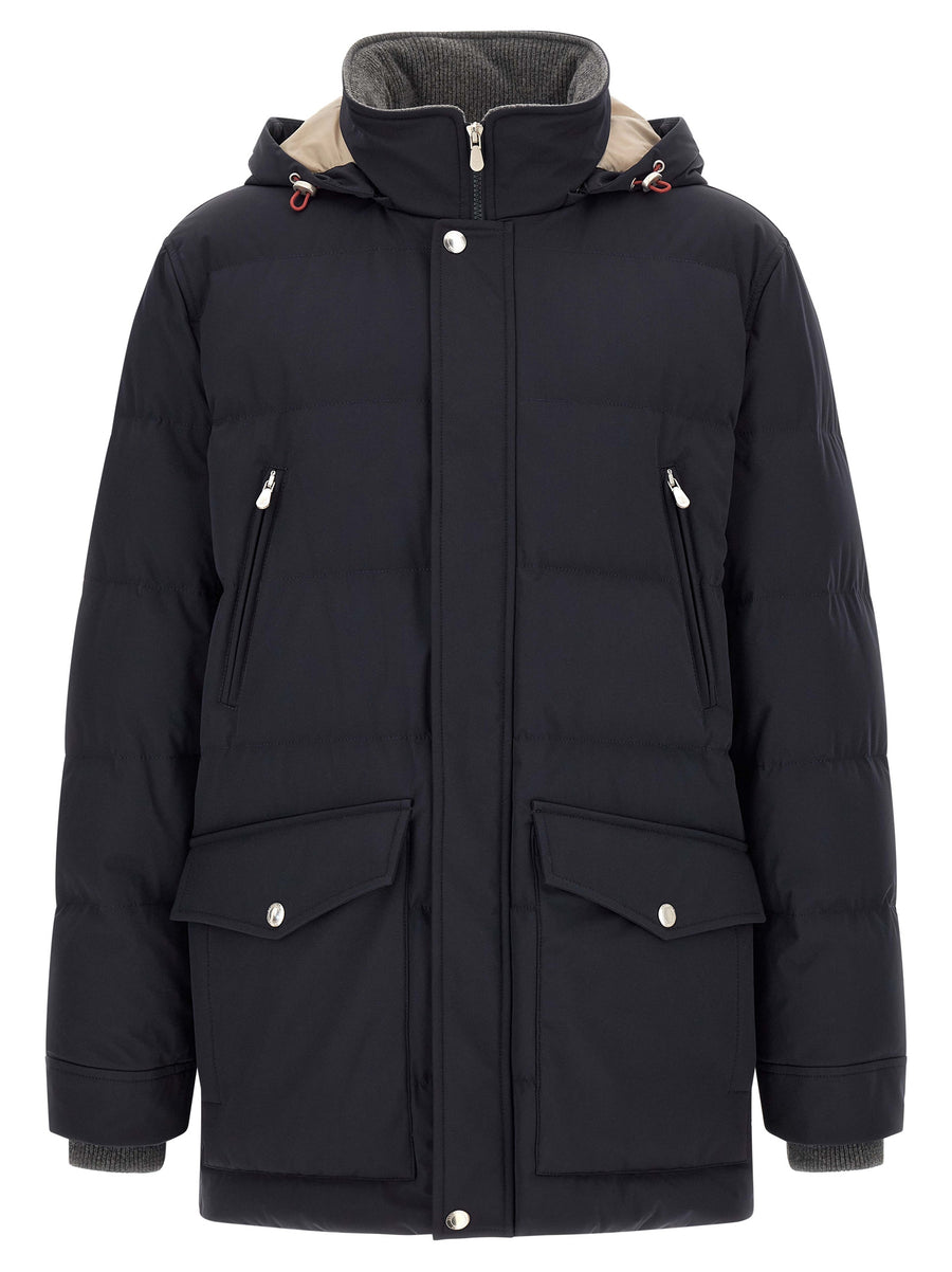 Brunello Cucinelli Blauer Polyamid-Parka