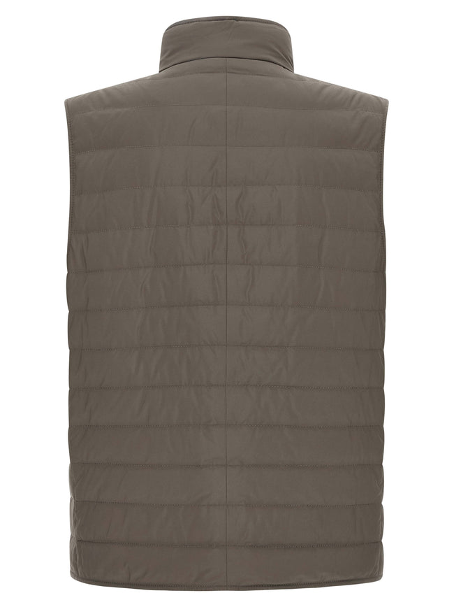 Brunello Cucinelli Sleeveless Two-Tone Polyester Jacket