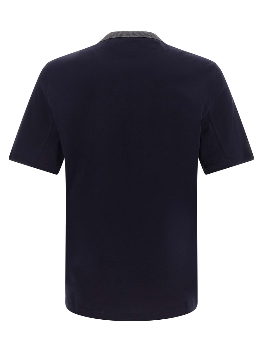 Brunello Cucinelli Blaues Baumwoll-T-Shirt