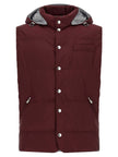Brunello Cucinelli Ärmellose Jacke in Bordeaux aus Polyester