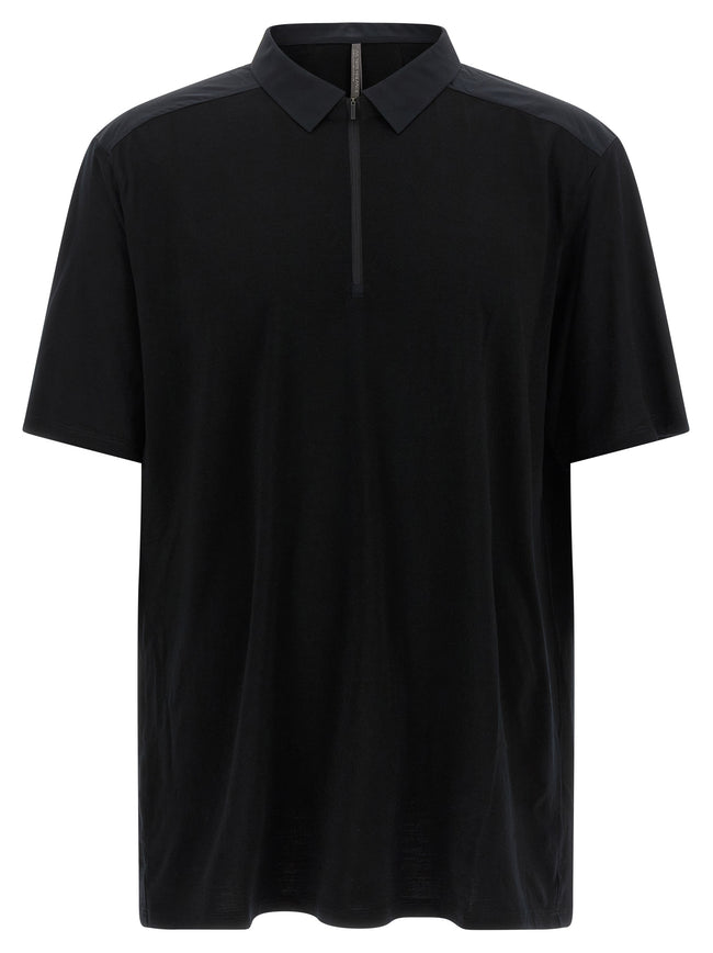 Arc'teryx Veilance Schwarzes Woll-Poloshirt