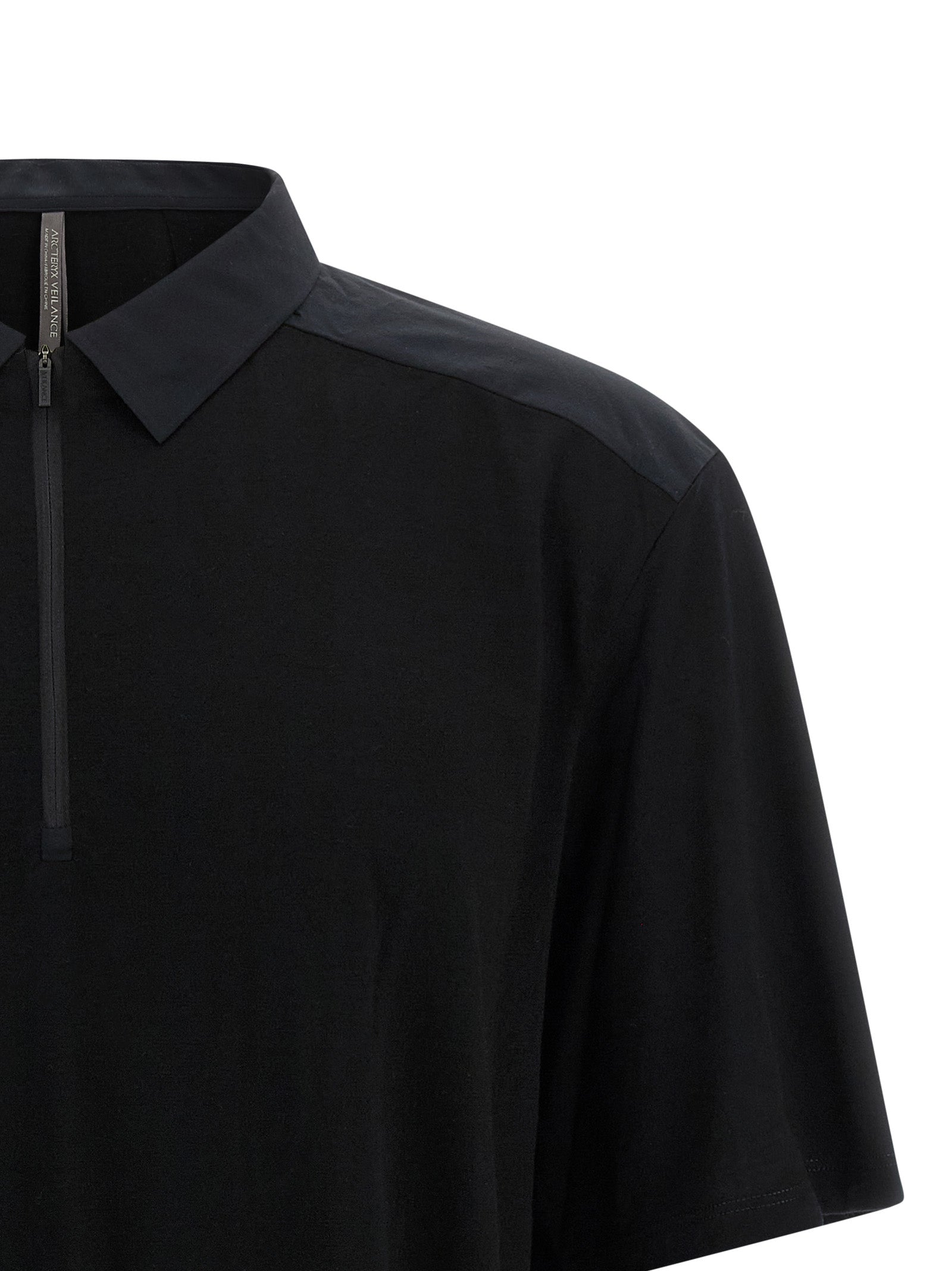 Arc'teryx Veilance Schwarzes Woll-Poloshirt