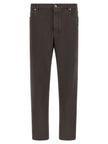 Brunello Cucinelli Braune Baumwolljeans mit geradem Bein