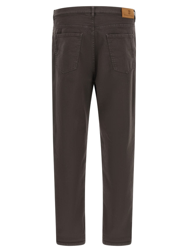 Brunello Cucinelli braune Jeans aus Baumwolle mit geradem Bein