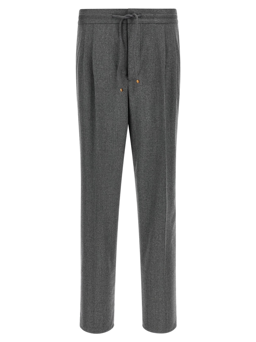 Brunello Cucinelli Graue Hose aus reiner Schurwolle