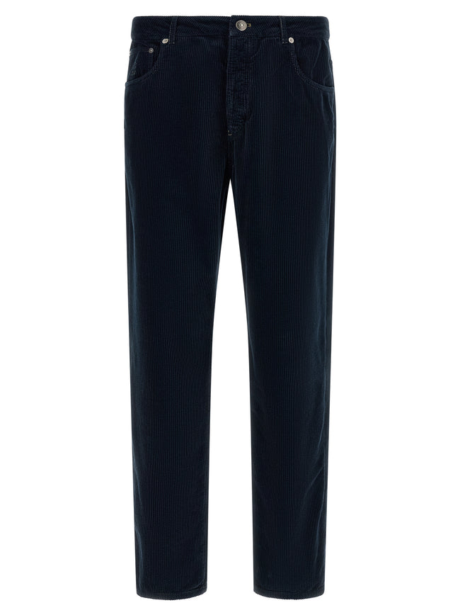 Brunello Cucinelli Blaue Baumwoll-Freizeithose