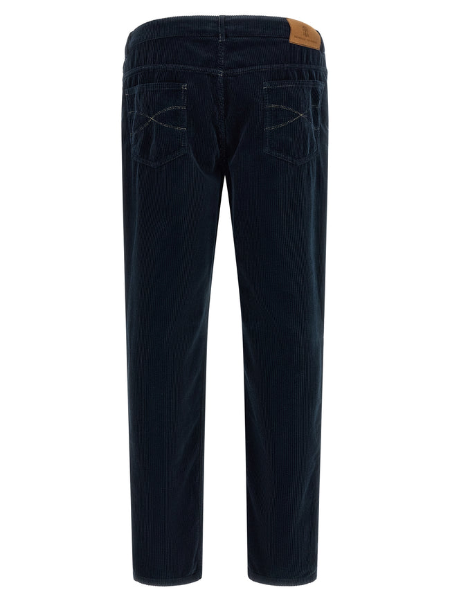 Brunello Cucinelli Blaue Baumwoll-Freizeithose