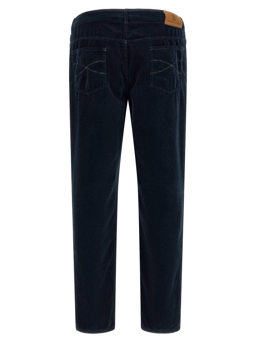 Brunello Cucinelli Blaue Baumwoll-Freizeithose