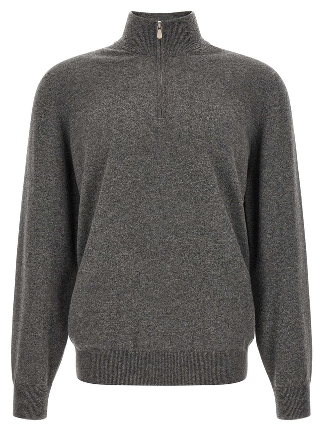 Brunello Cucinelli graue Kaschmir-Strickjacke