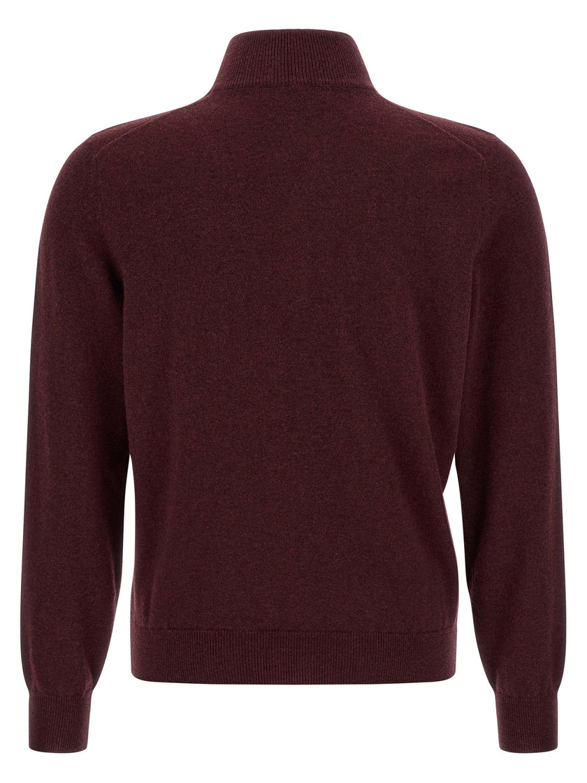 Brunello Cucinelli Kaschmir-Strickjacke in Bordeaux