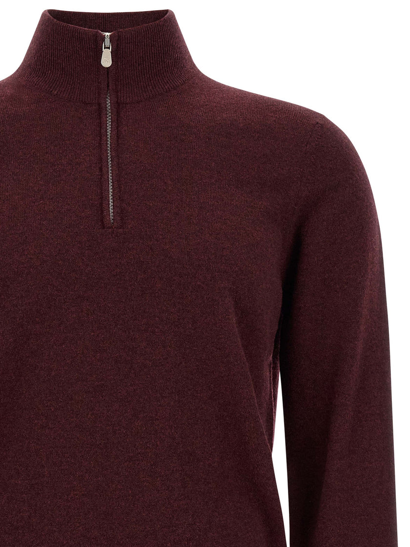 Brunello Cucinelli Kaschmir-Strickjacke in Bordeaux
