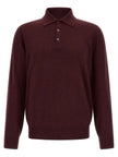 Brunello Cucinelli Bordeaux Kaschmir Poloshirt