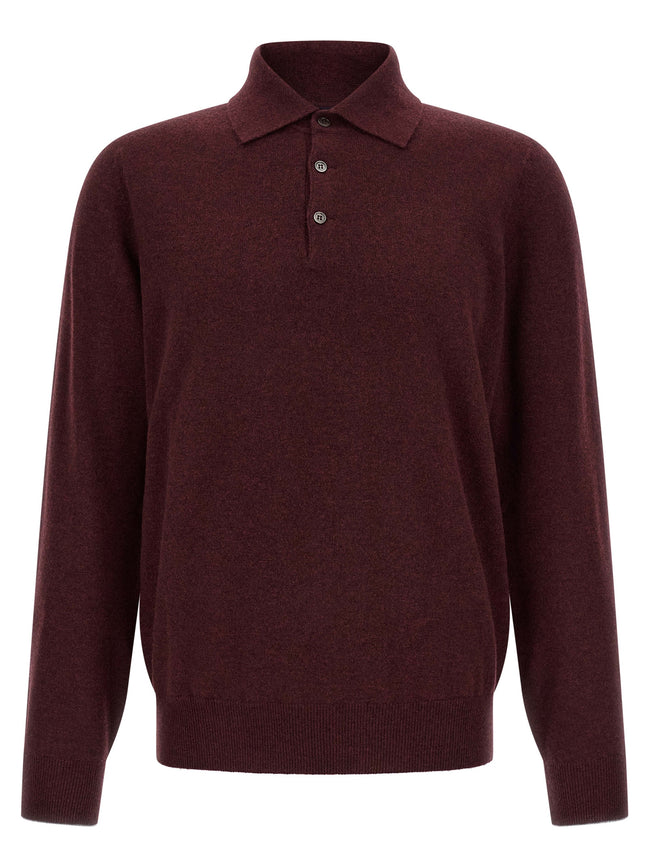 Brunello Cucinelli Bordeaux Kaschmir-Poloshirt