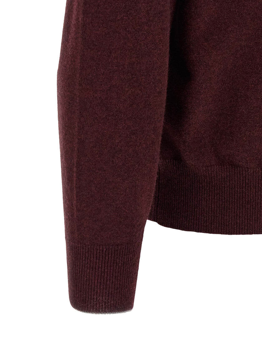 Brunello Cucinelli Bordeaux Kaschmir Poloshirt