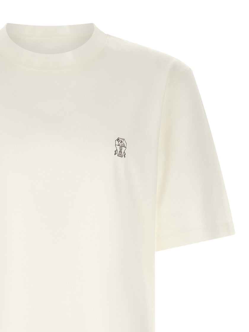 Brunello Cucinelli Weißes Baumwoll-T-Shirt