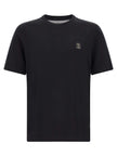 Brunello Cucinelli Schwarzes Baumwoll-T-Shirt