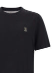 Brunello Cucinelli Schwarzes Baumwoll-T-Shirt