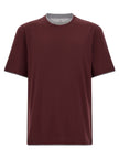 Brunello Cucinelli Bordeaux Baumwoll-T-Shirt