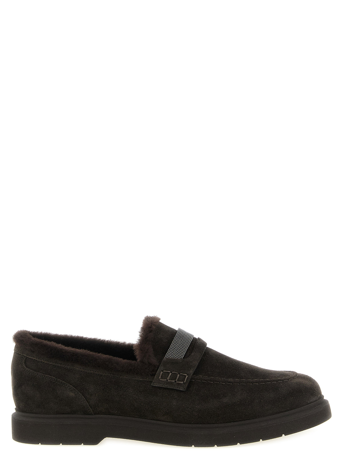 Brunello Cucinelli Brown Calfskin Slippers