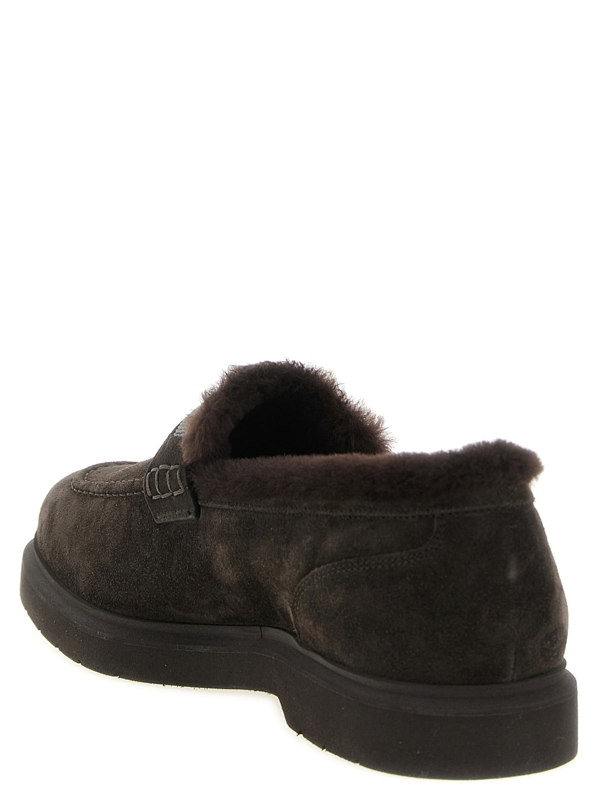 Brunello Cucinelli Brown Calfskin Slippers