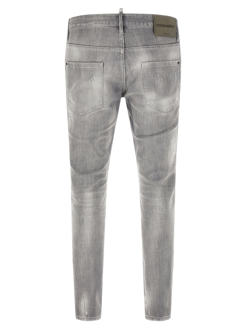 Dsquared² Graue Baumwoll-Jeans mit schmal zulaufendem Bein