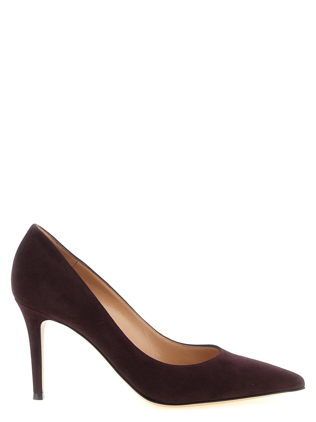 Gianvito Rossi Burgundy Suede High-Heel Pumps