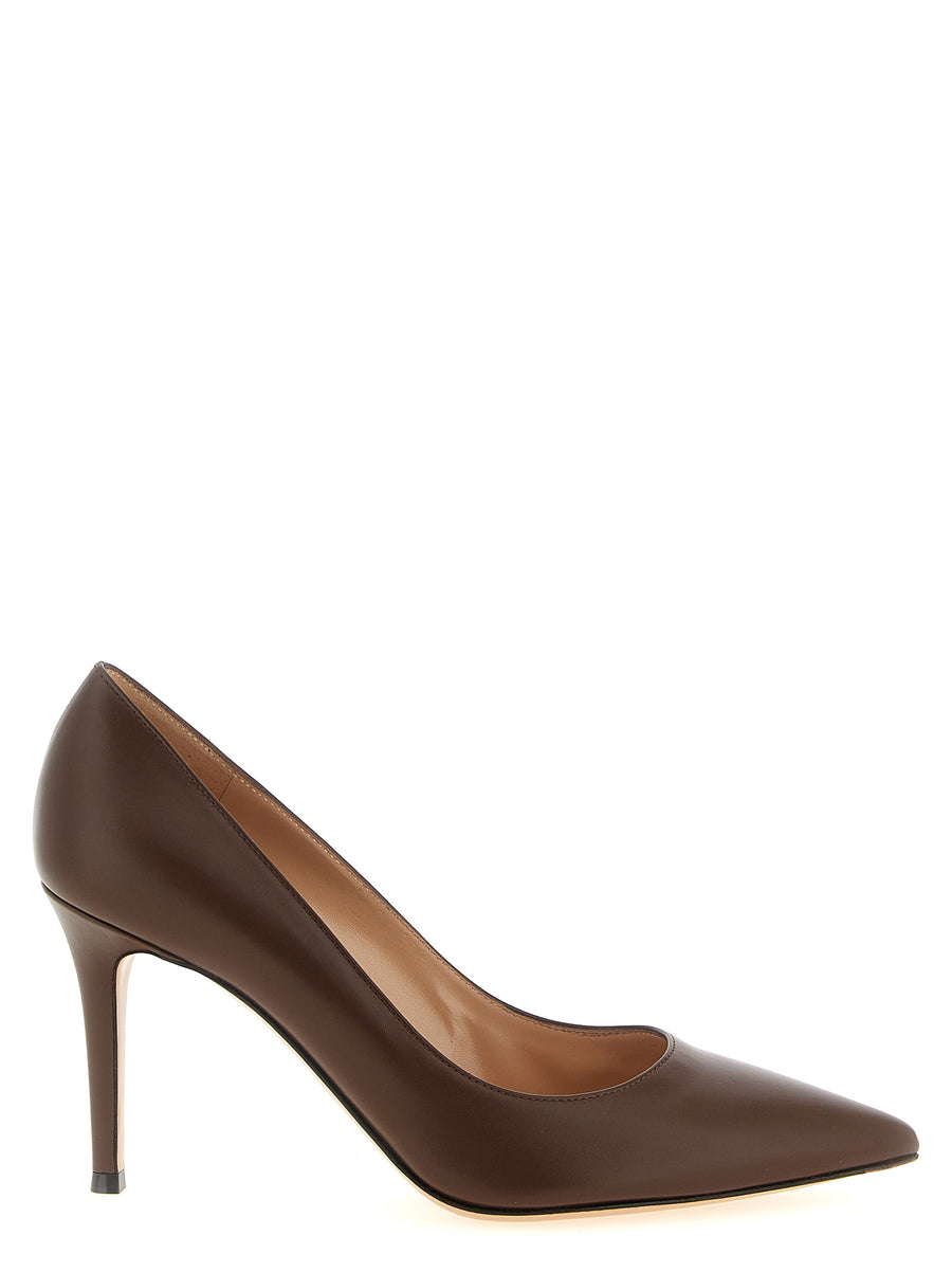 Gianvito Rossi Brown Calf Leather High-Heel Pumps