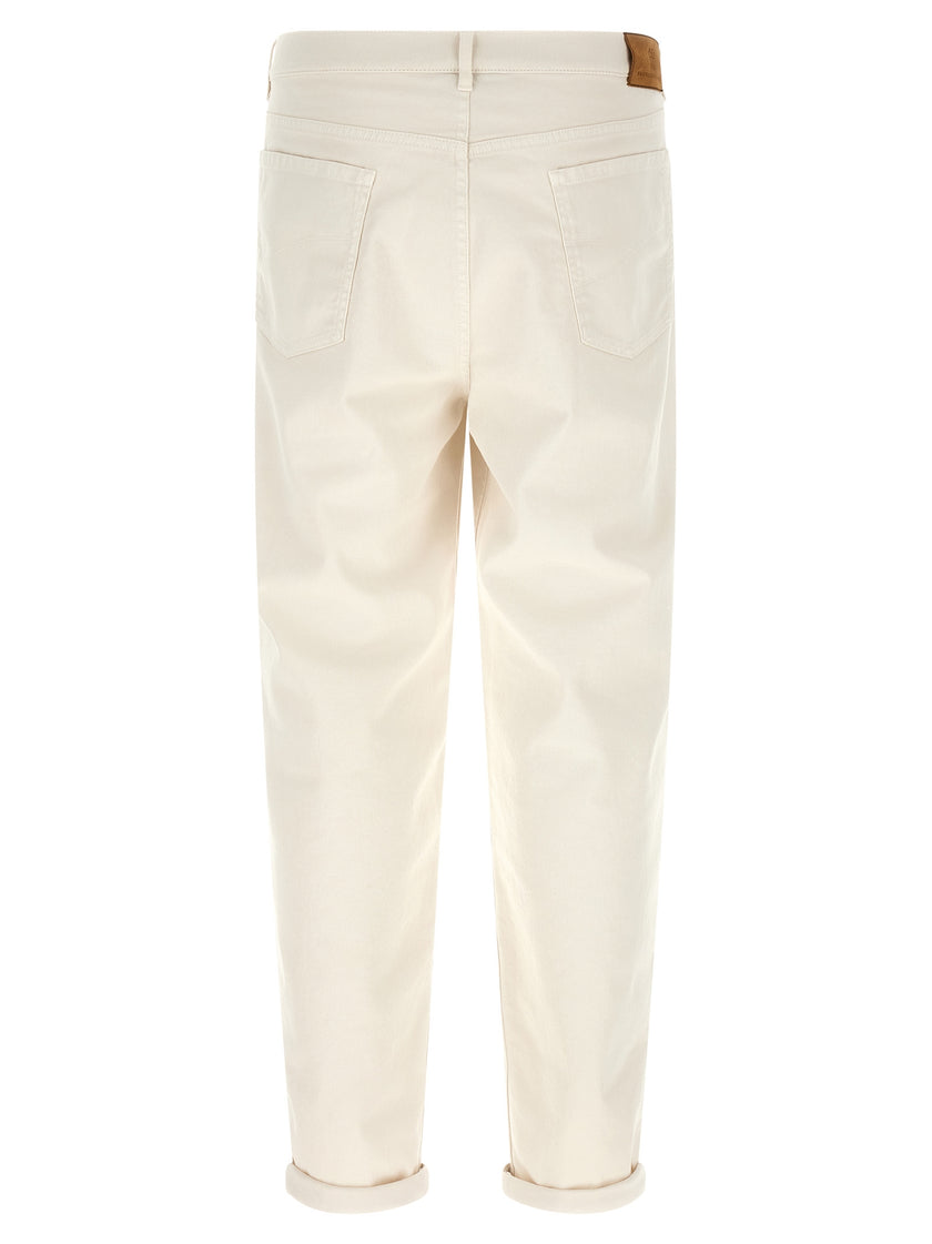 Brunello Cucinelli Weiße Baumwolljeans im Relaxed Fit