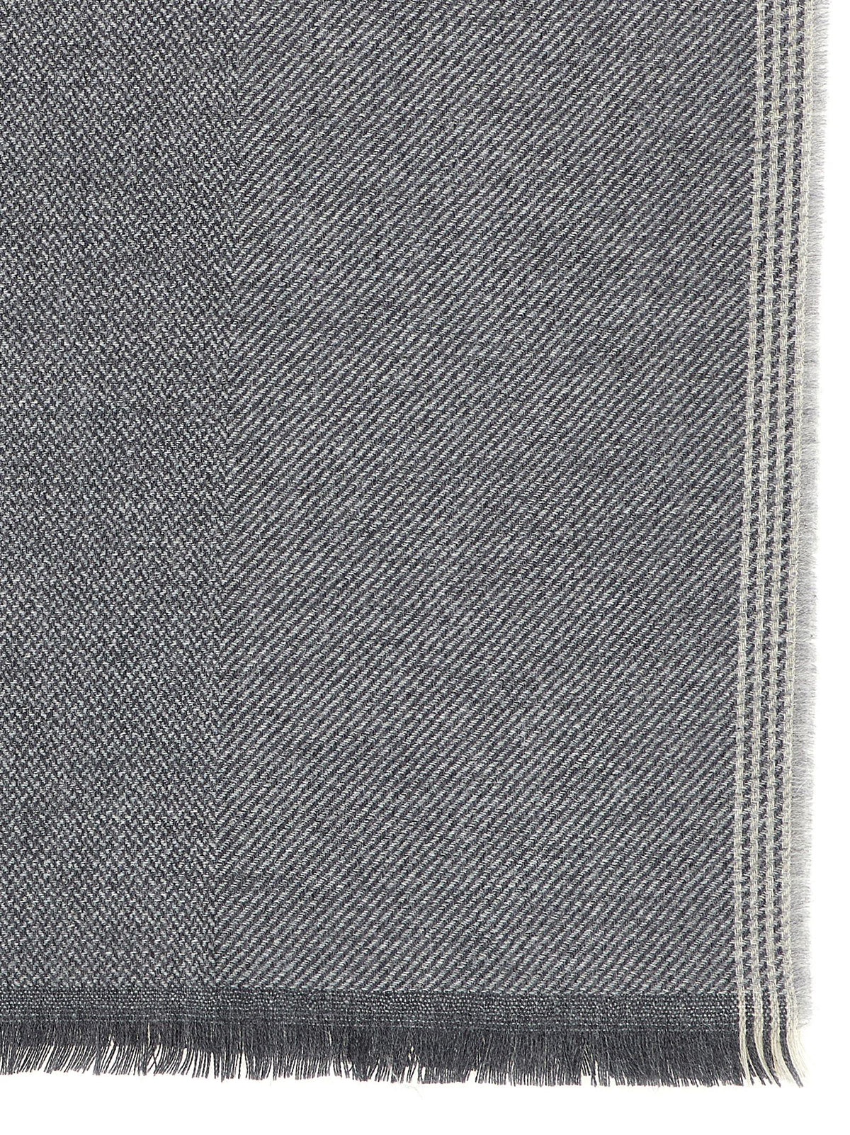 Brunello Cucinelli Grey Wool Scarf