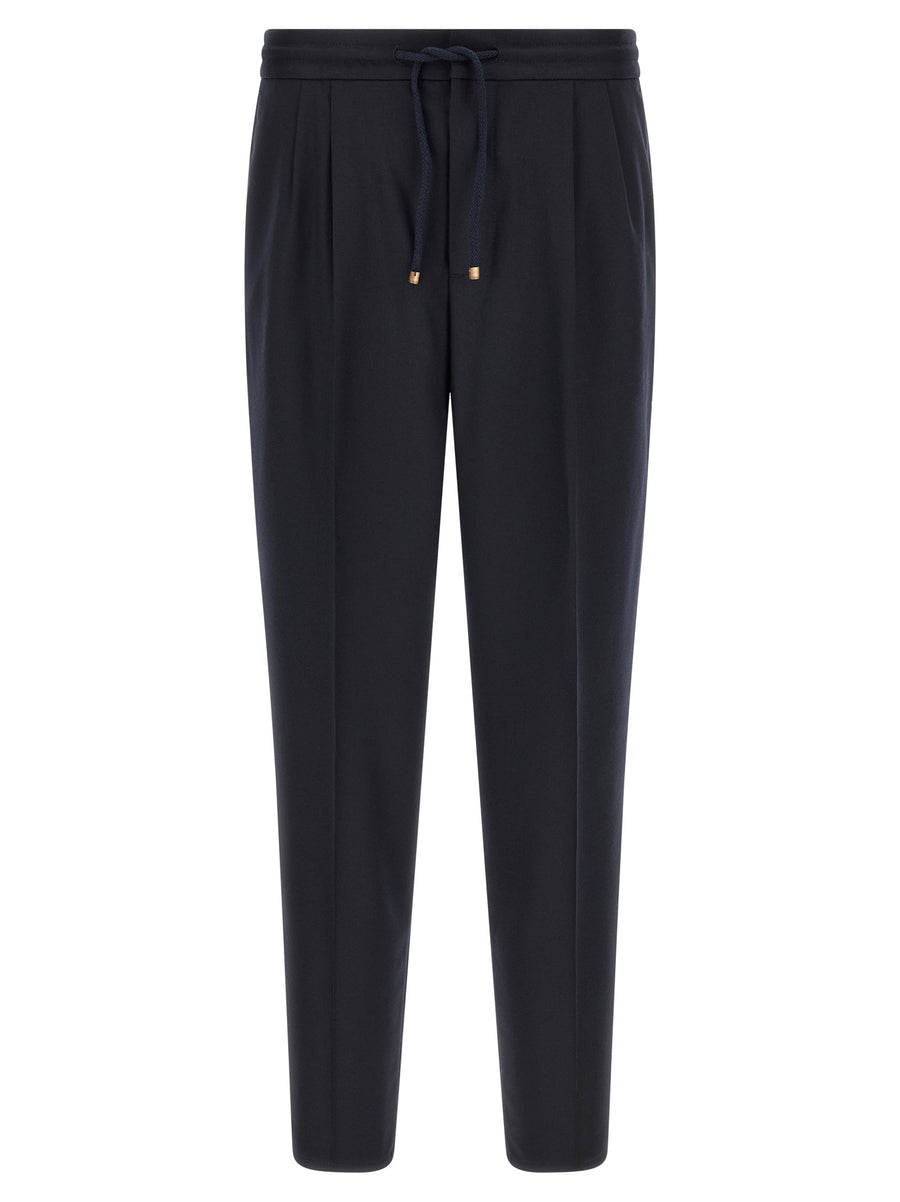Brunello Cucinelli Blaue Hose aus reiner Schurwolle