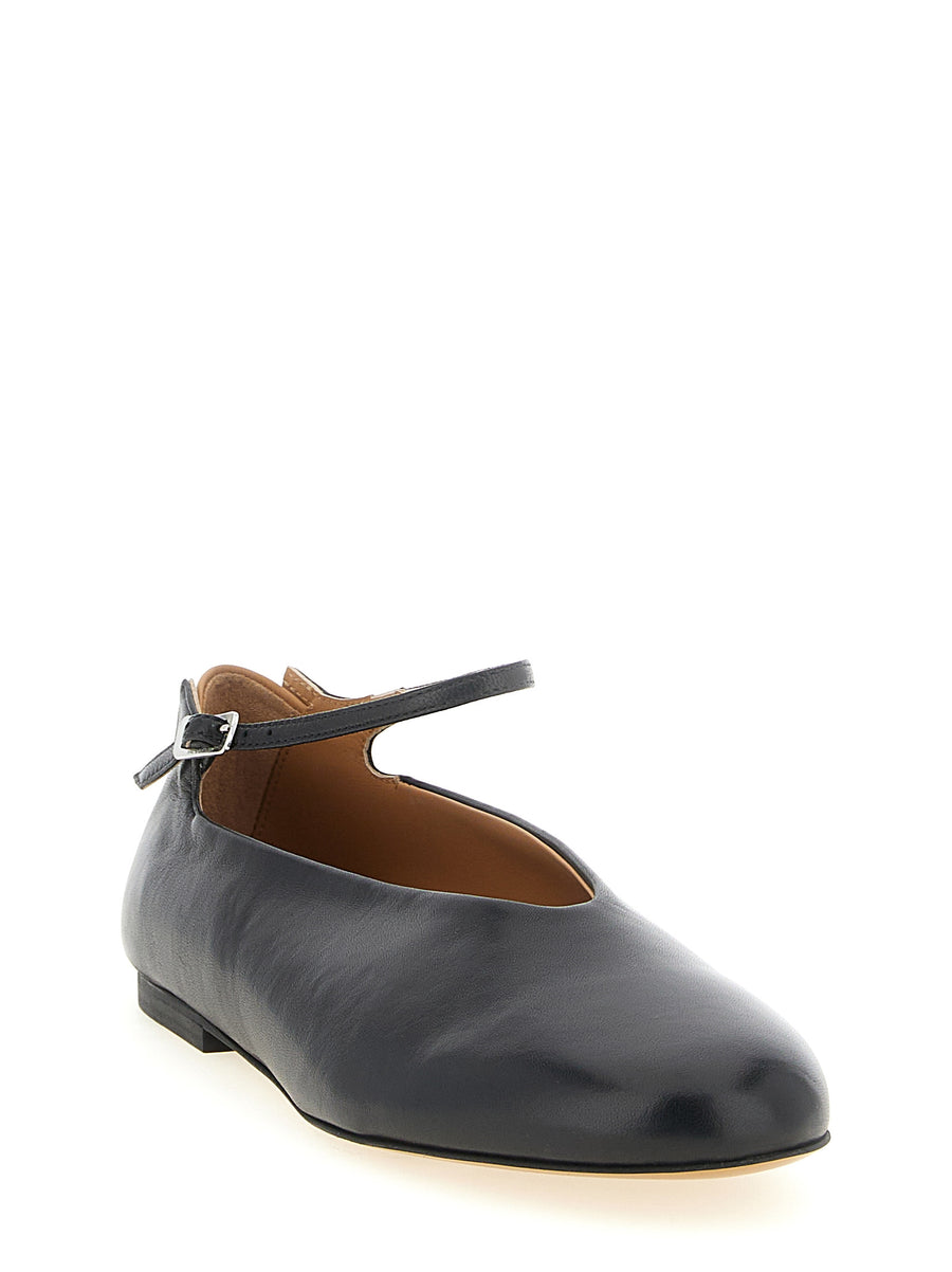 Jil Sander Black Calf Leather Ballet Flats